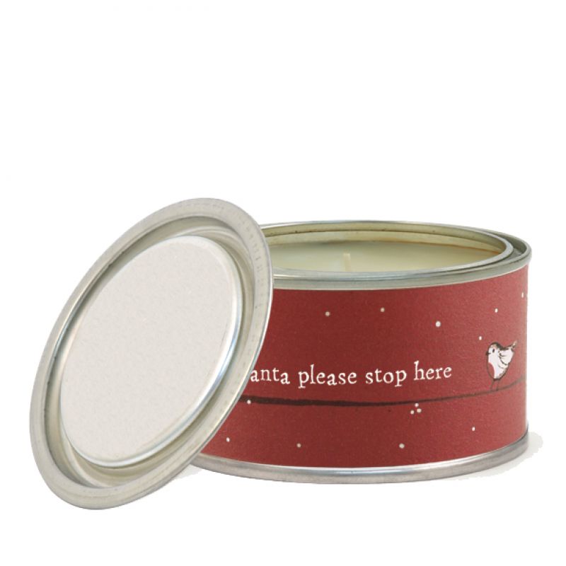 Red robin candle-Santa stop here