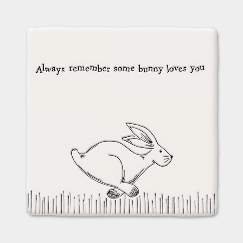 Square coaster – Running hare/Always remember …