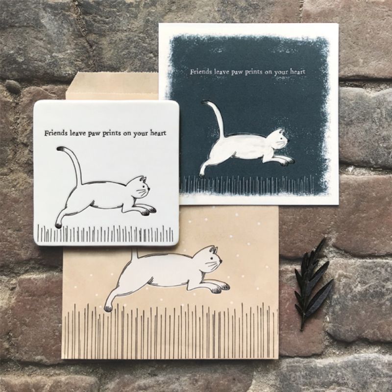 Square coaster – Running cat / Friends …