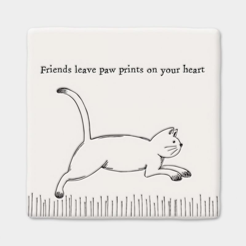 Square coaster – Running cat / Friends …