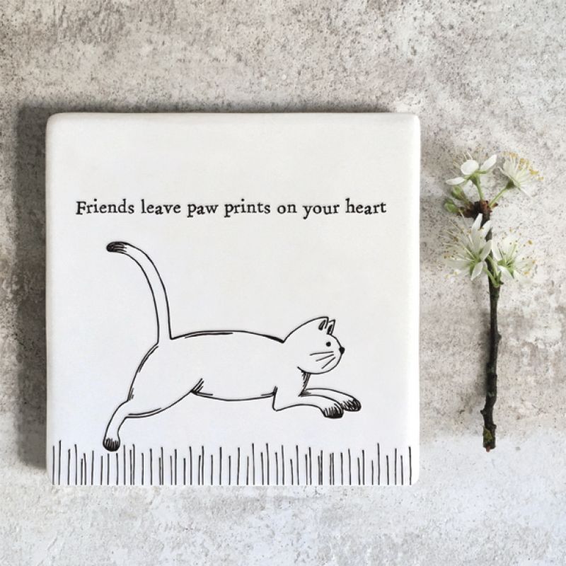 Square coaster – Running cat / Friends …