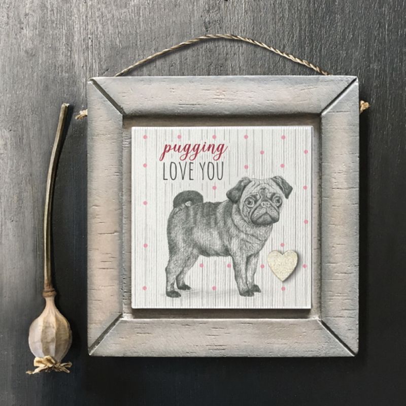 Little wooden picture - Pug
