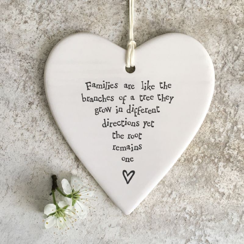 Round heart - Families are like the branches on a tree…