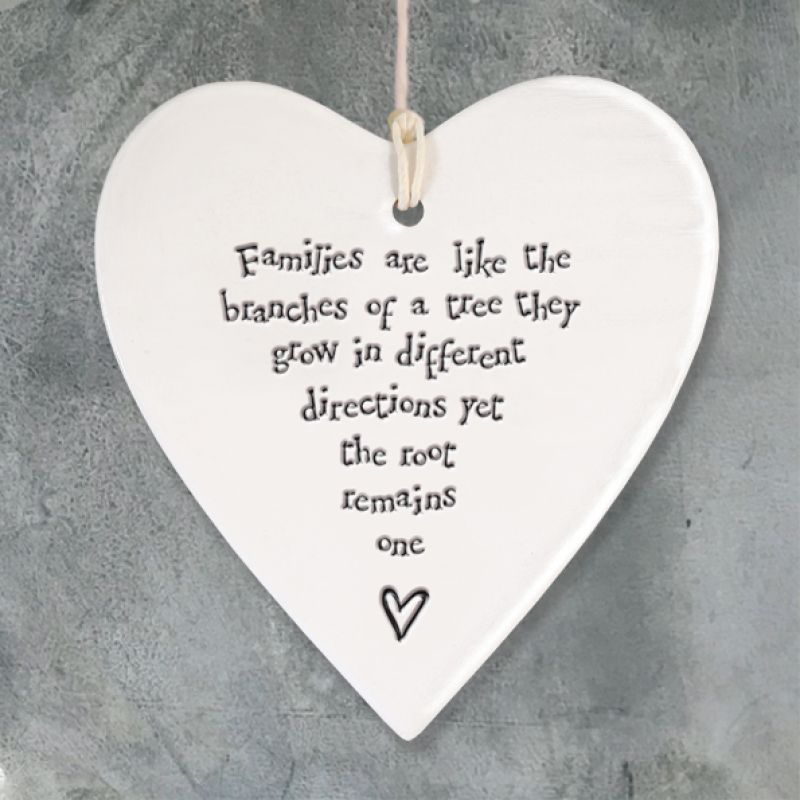 Round heart - Families are like the branches on a tree…