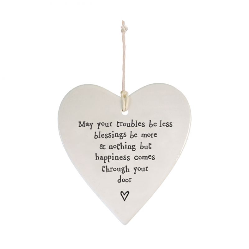 Porcelain round heart-May your troubles be less