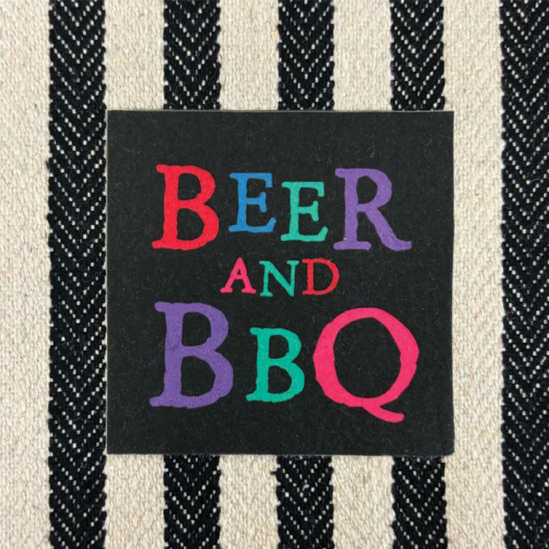 Wide stripe apron-Beer & BBQ