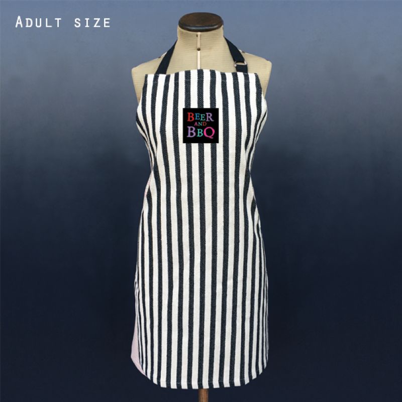 Wide stripe apron-Beer & BBQ