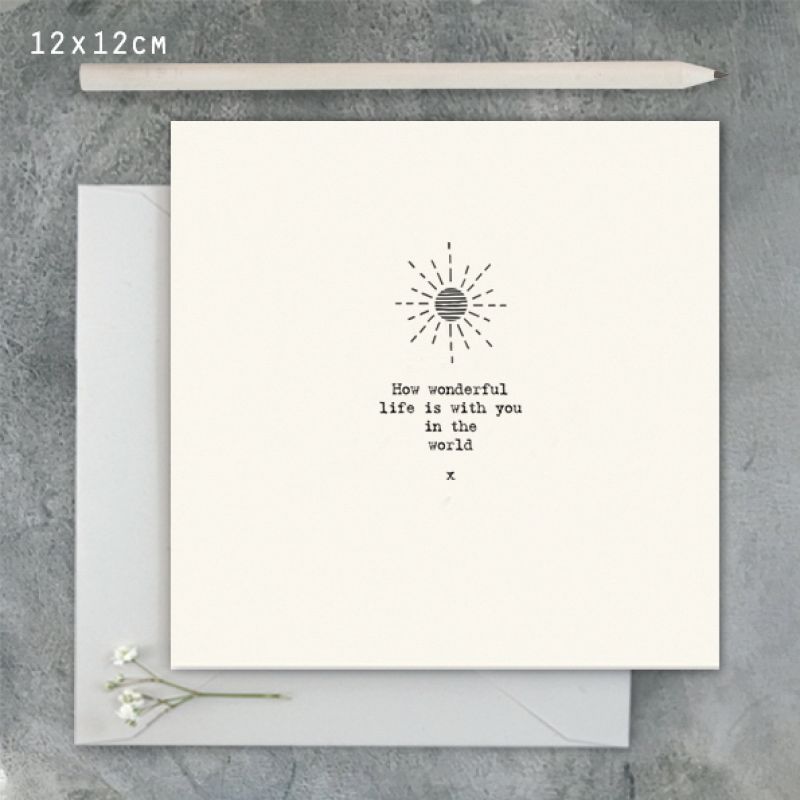 Square  card  – Sun / How wonderful  life is 