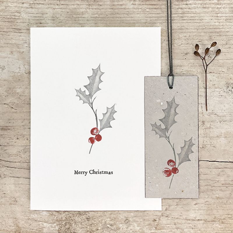 Bird & berry card-Holly