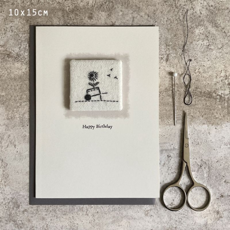 Embroidered card-Happy birthday