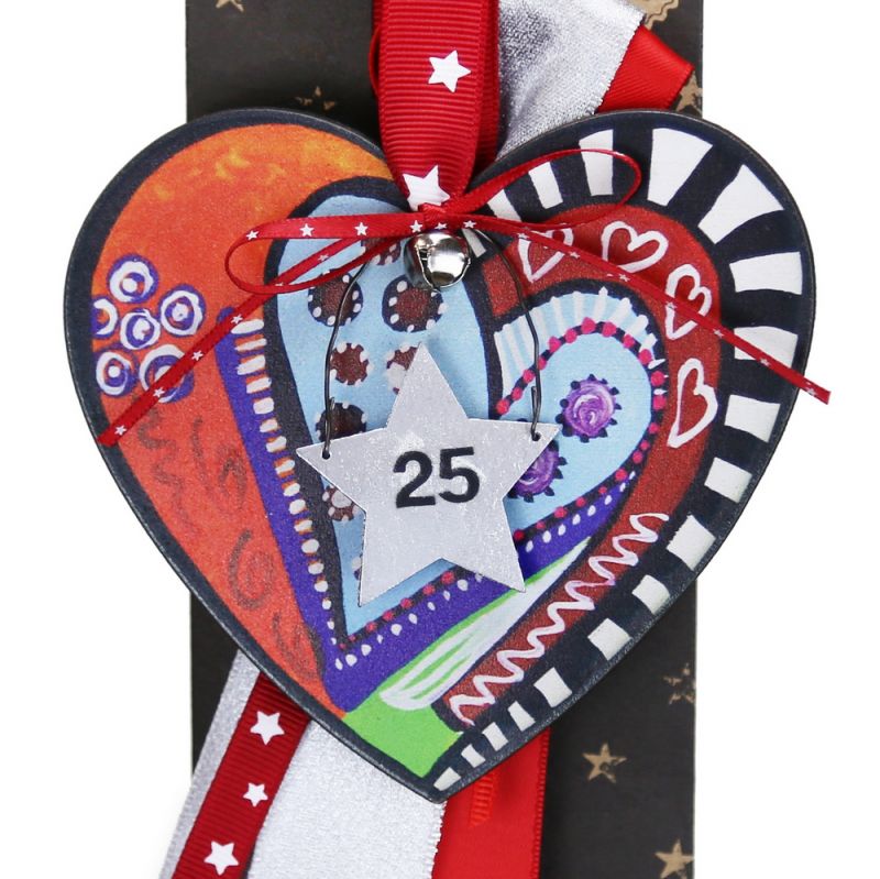 Lucky charm - Hanging painted heart 10cm