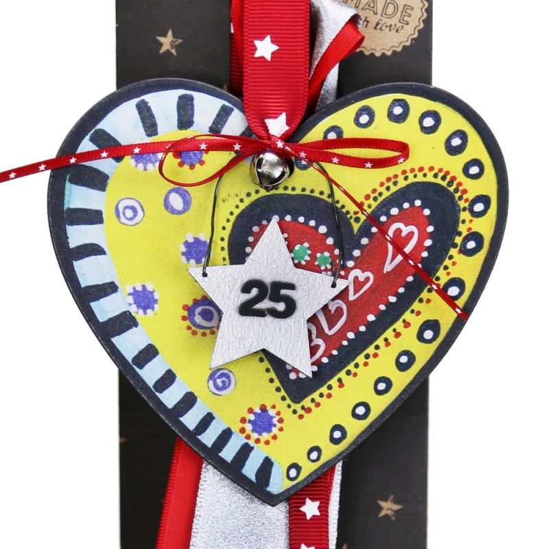 Lucky charm - Hanging painted heart 10cm