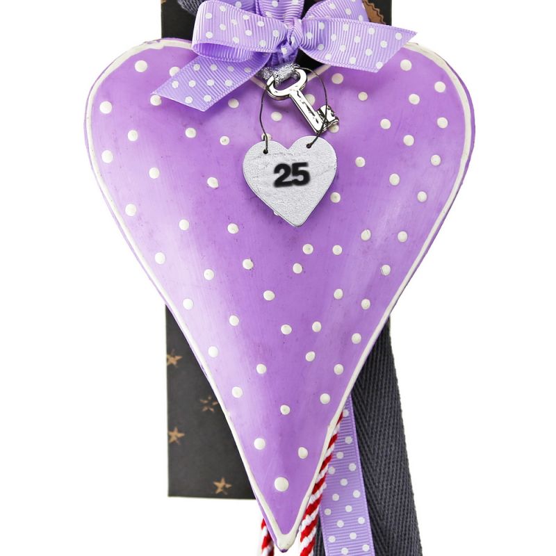 Lucky charm - Dotty Lilac Heart Lg