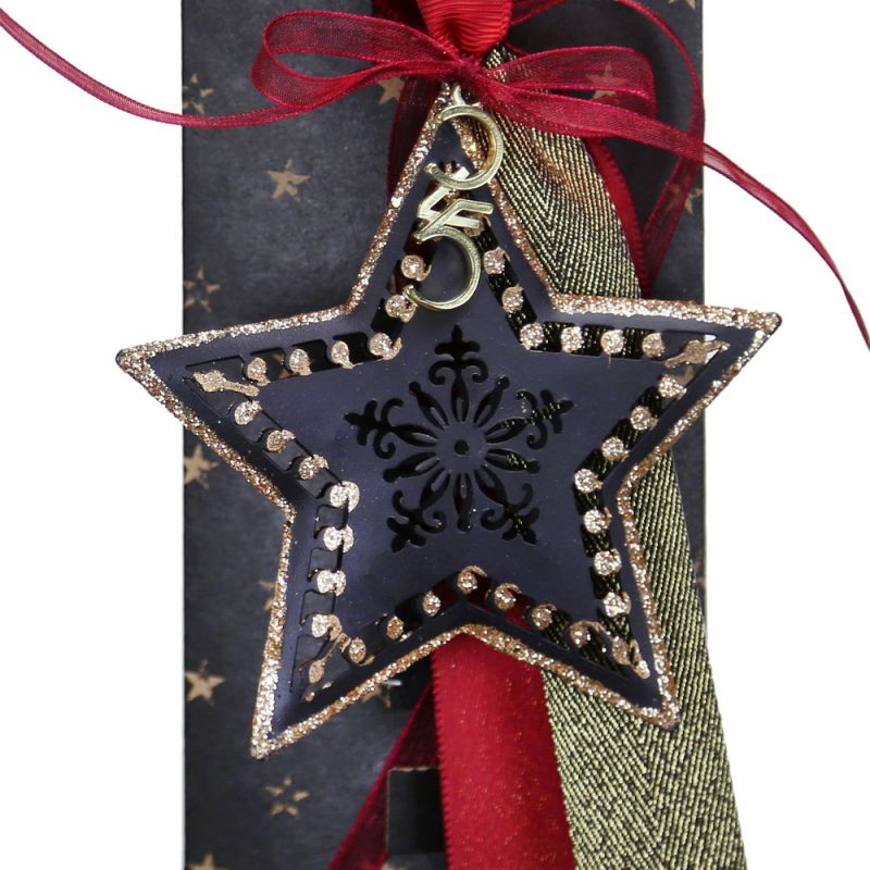 Lucky charm - metal star black hanger