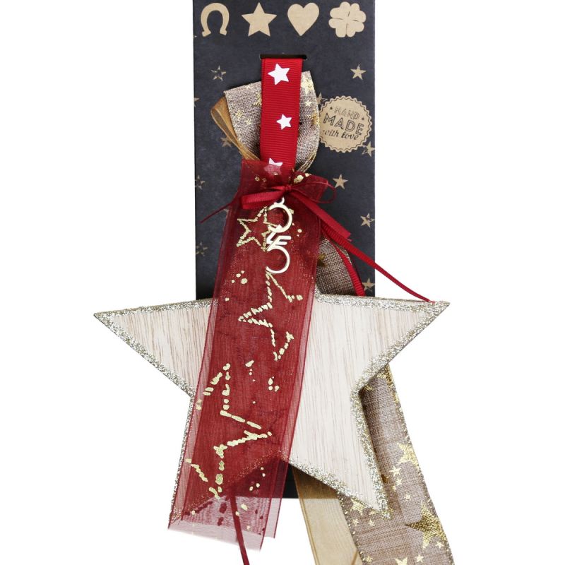 Lucky charm - wooden star hanger 