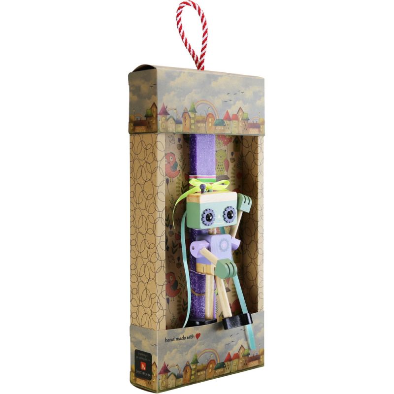 Easter Candle Wooden robot