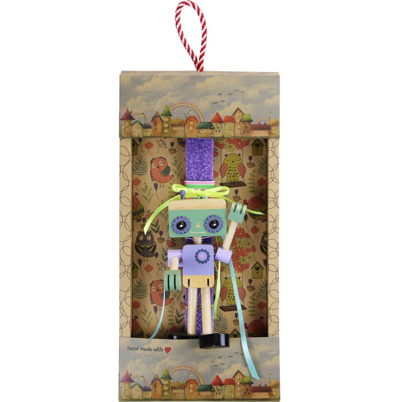 Easter Candle Wooden robot