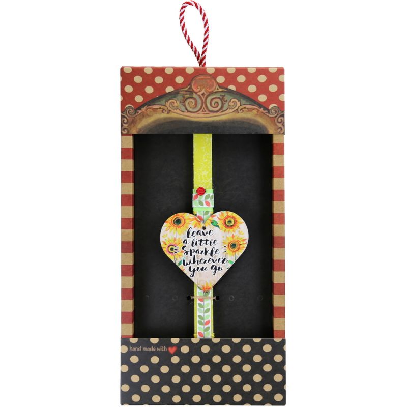 Easter Candle floral wooden heart