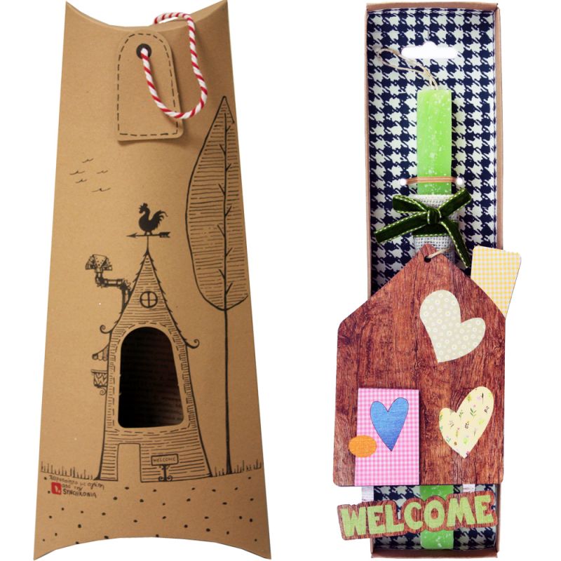 Easter Candle House welcome hanger