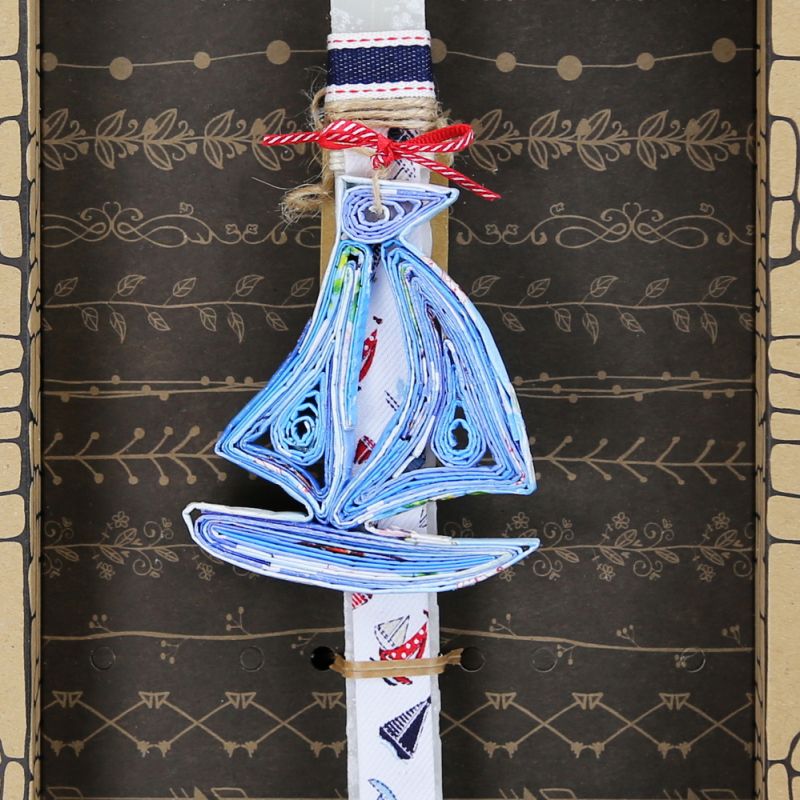 Easter Candle Boat - Blue Recycled Paper