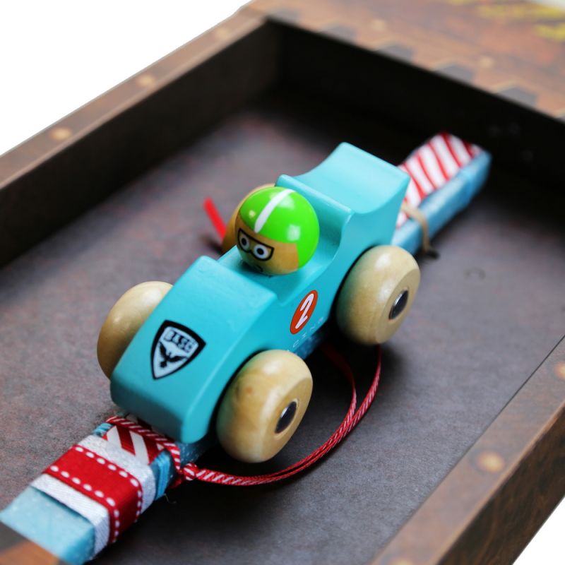 Easter Candle Wooden car with  driver