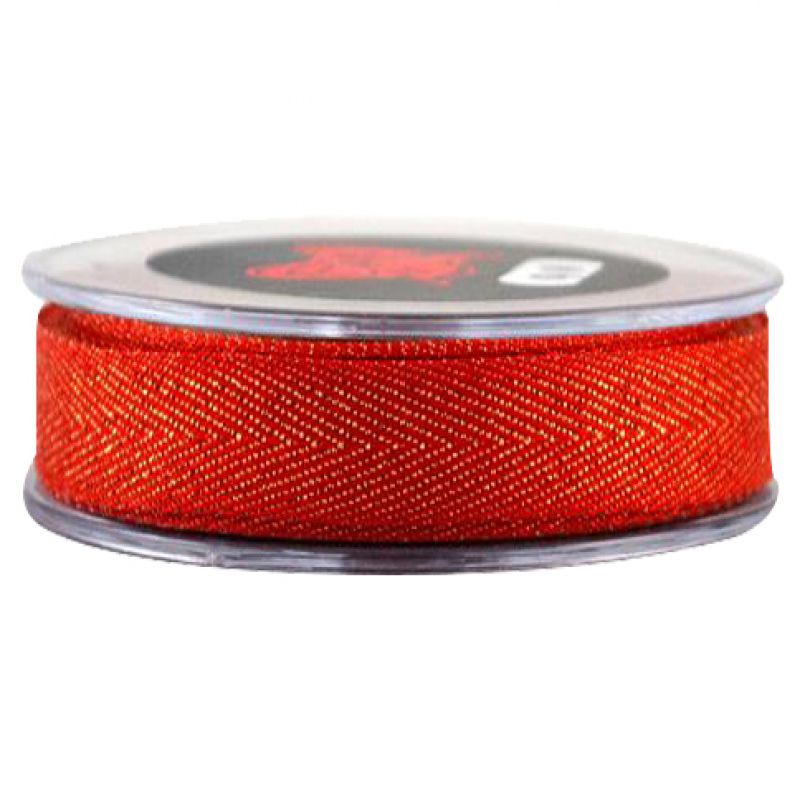 METALIC FISHBONE 7mmx25m-red