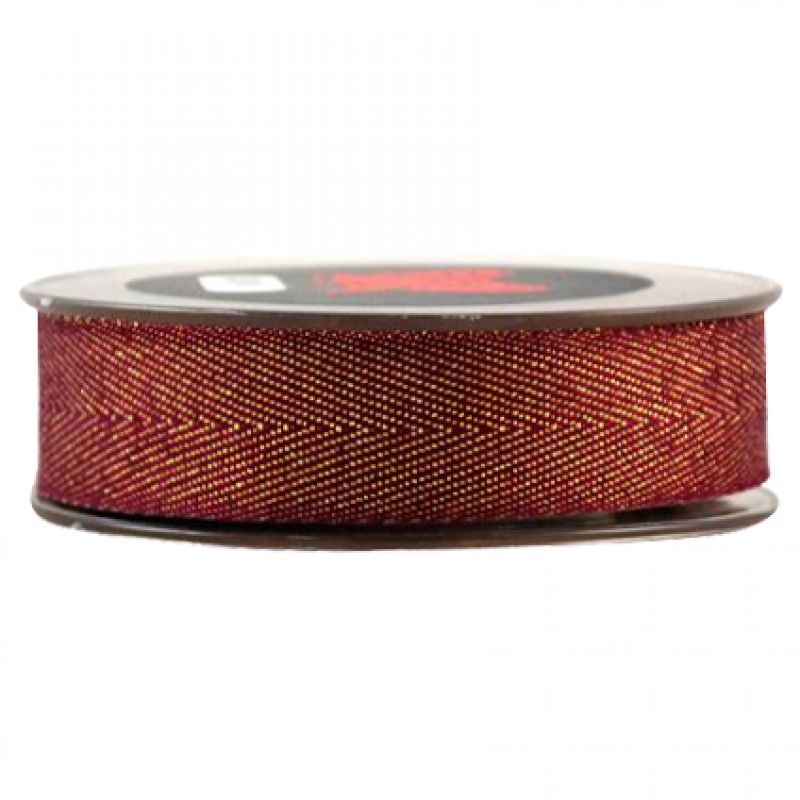 METALIC FISHBONE 2,5cmx9m-dark red