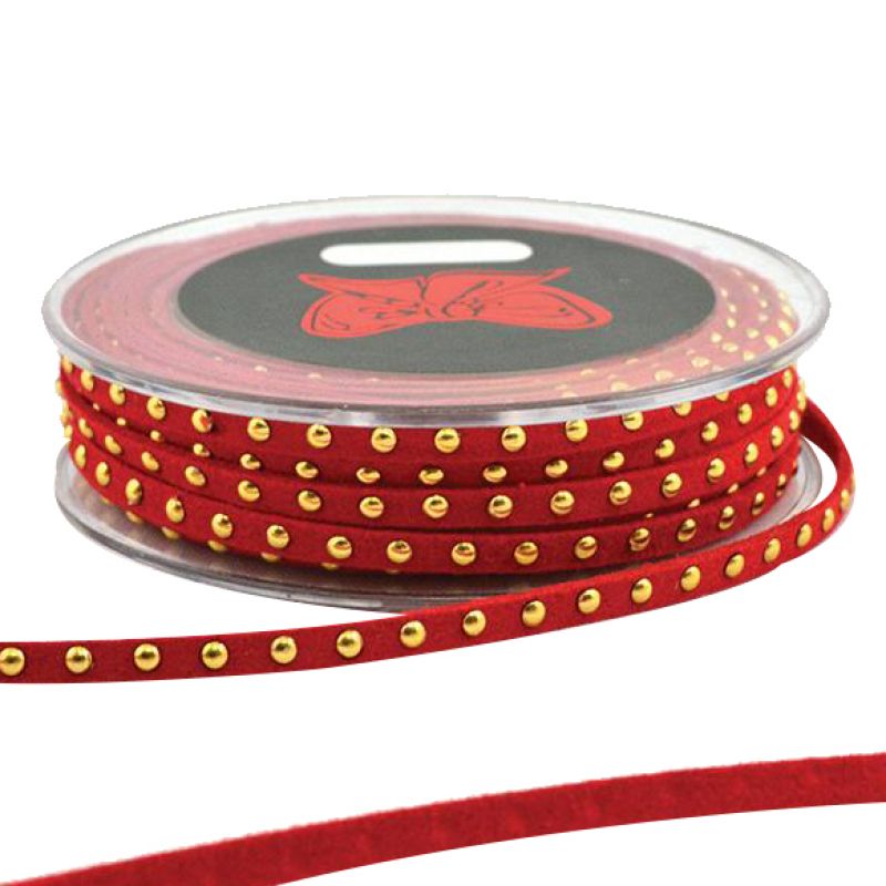 LEATHER CORD VELA 5mmx9m-red