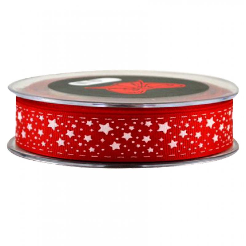 GRO  STARS AND STITCHES 1,3cmΧ23m-red