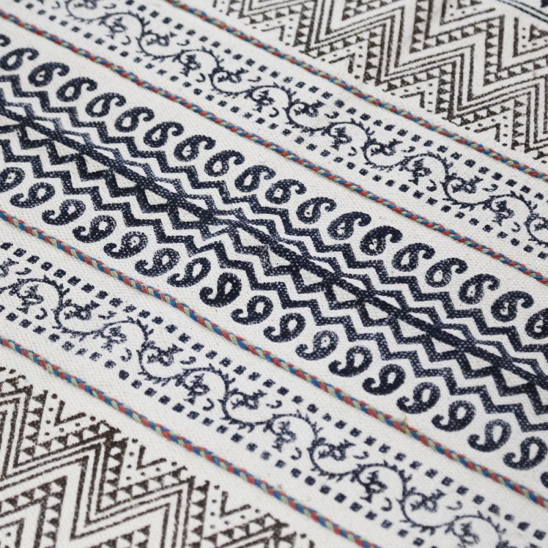 Handblock rug embellished 120x180