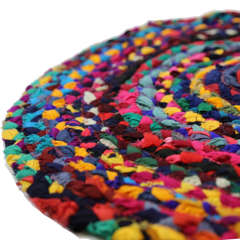 Recycled cotton braided heart shaped rug, 90 x 60cm