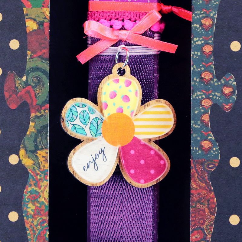 Easter Candle Flower key ring