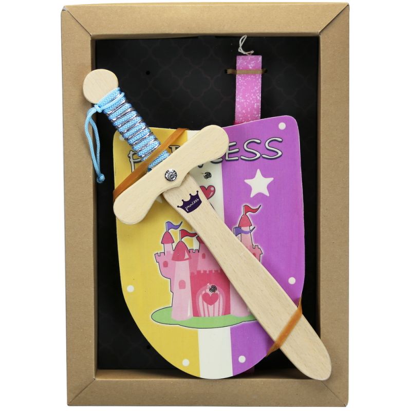 Easter Candle Wooden shield & sword Princess