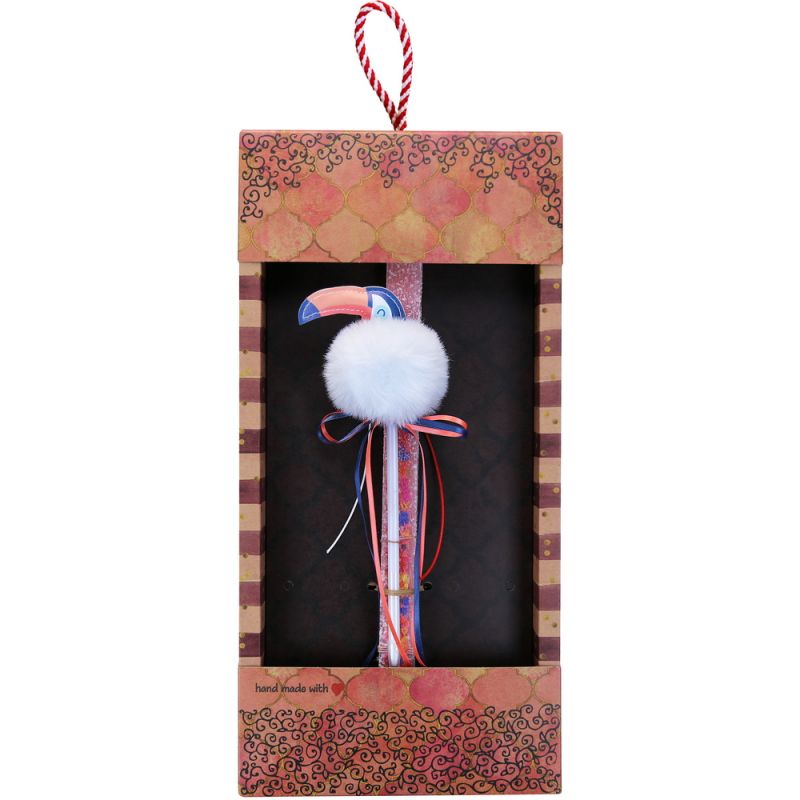 Easter candle with Pen Flamingo - Salmon