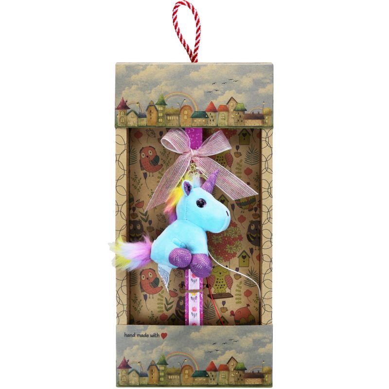 Easter candle with Keychain Unicorn - Light Blue