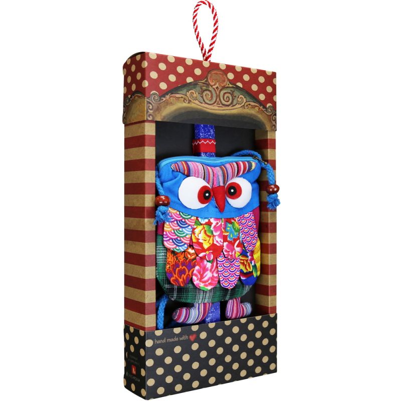 Easter candle with Bag Owl - Blue