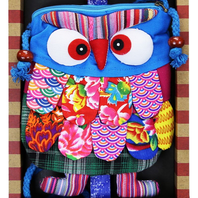 Easter candle with Bag Owl - Blue