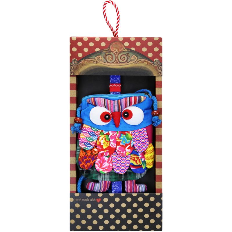 Easter candle with Bag Owl - Blue