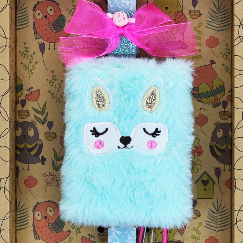 Easter candle with Plush Notebook - Fox