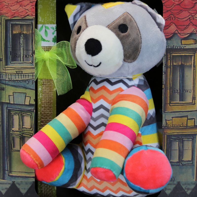 Easter candle with Jungle Plush - Badger