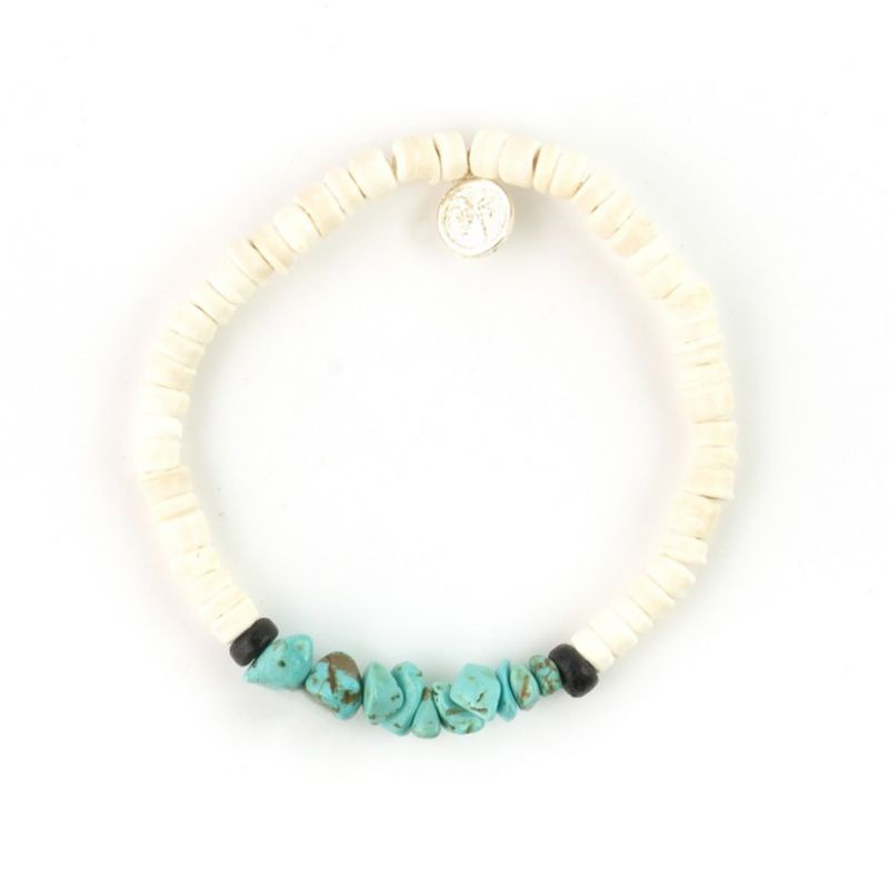 Elasticated bracelet with gemstones