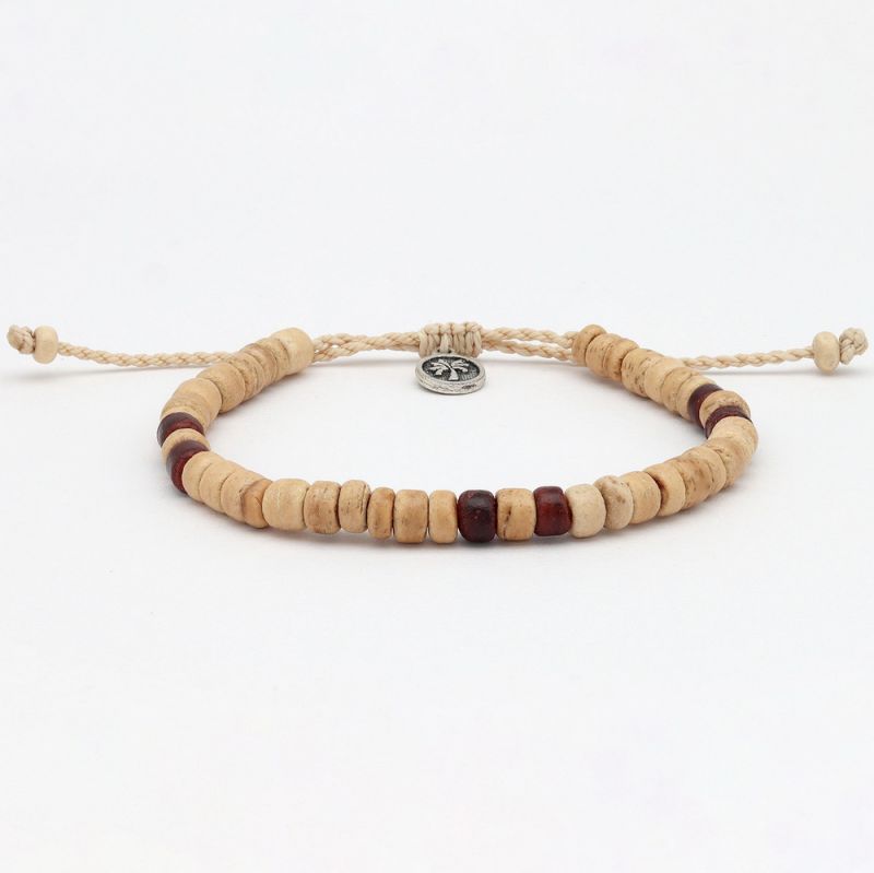 Beaded coconut wood bracelet