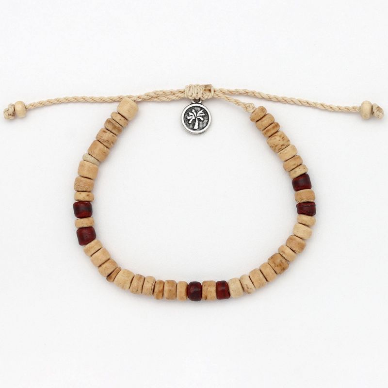 Beaded coconut wood bracelet