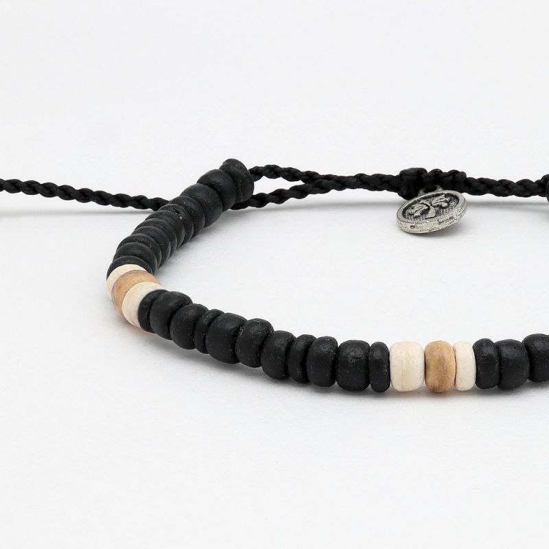 Beaded coconut wood bracelet