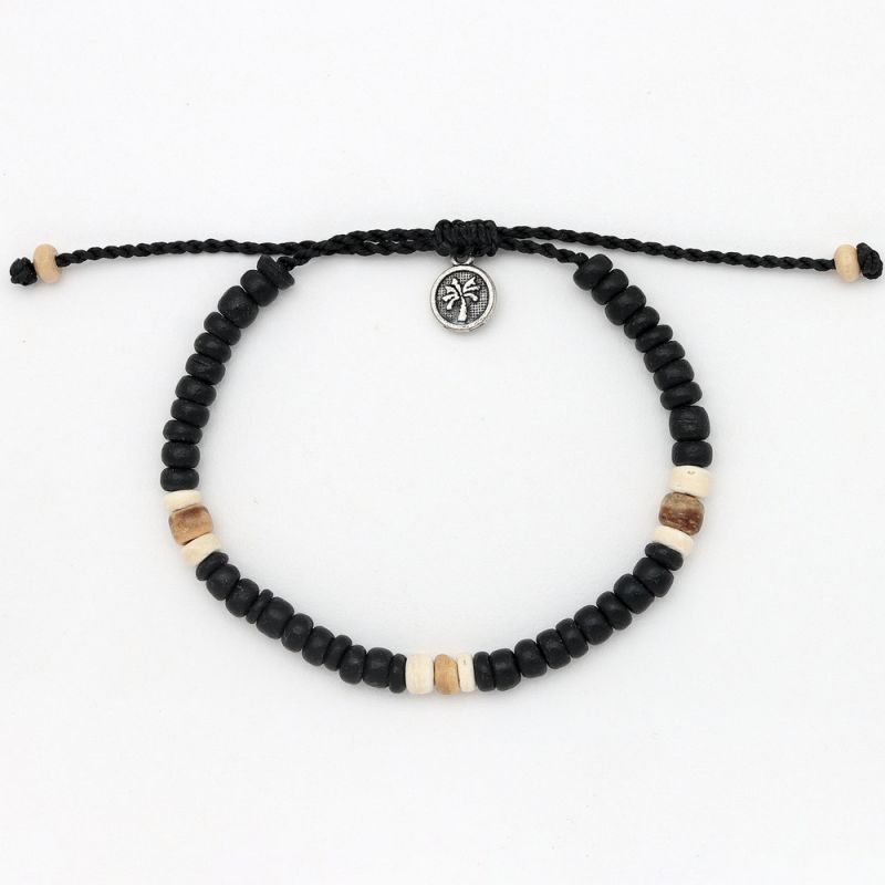 Beaded coconut wood bracelet