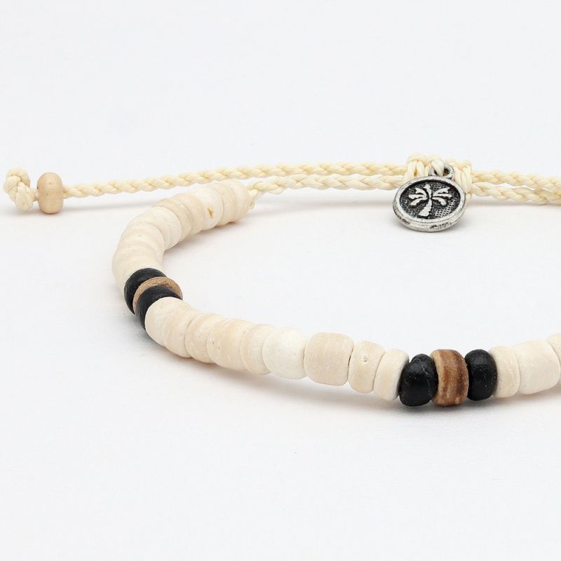 Beaded coconut wood bracelet