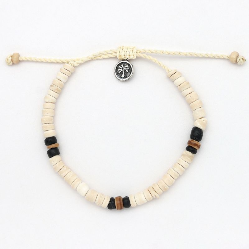 Beaded coconut wood bracelet