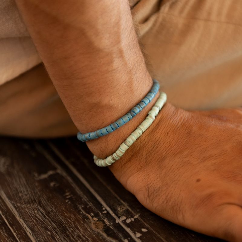 Beaded coconut wood bracelet