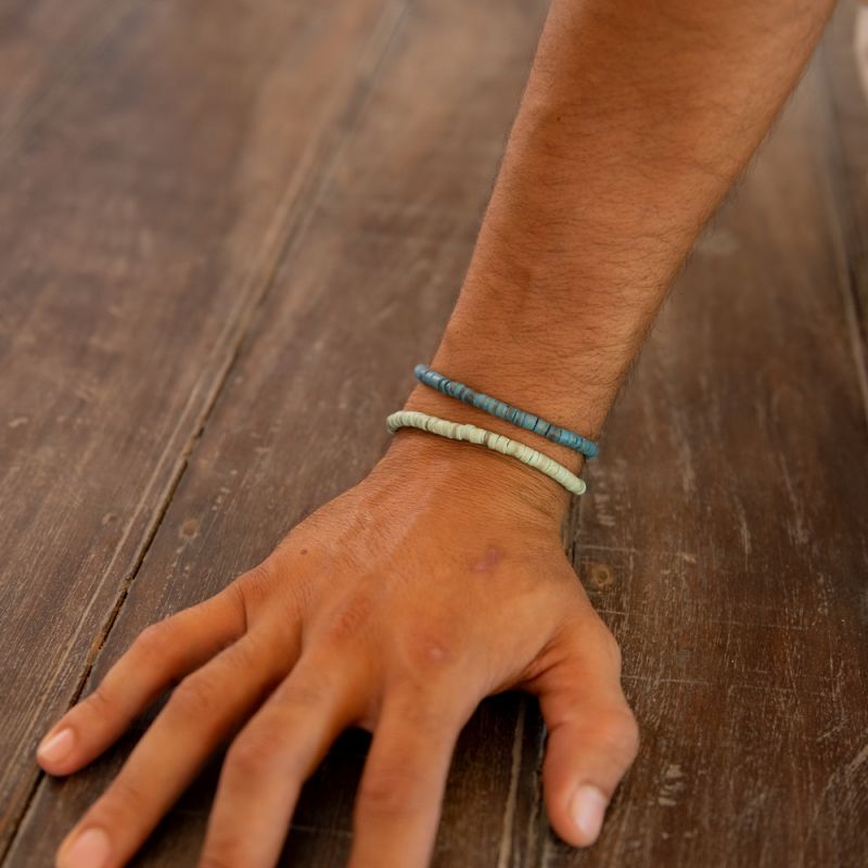 Beaded coconut wood bracelet