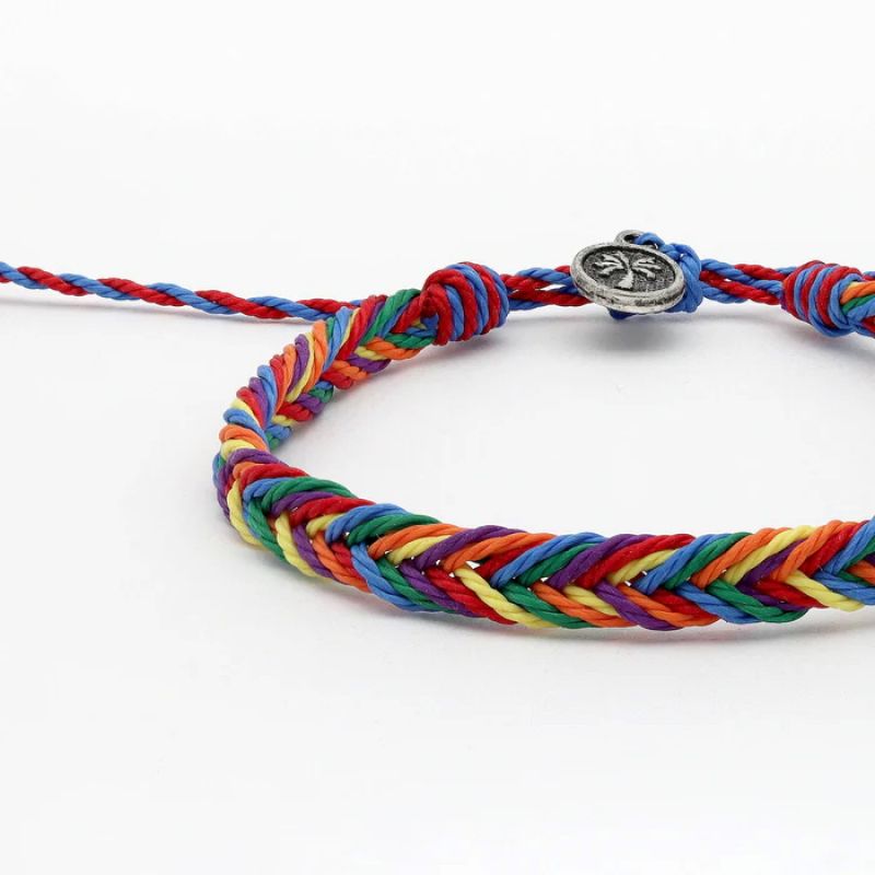 Hand braided adjustable bracelet